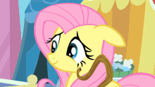 a cartoon of a pony with a pink mane