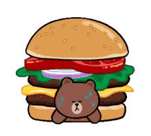 Brown Cony GIF - Brown Cony Burger GIFs