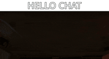 a man and a woman are standing in the back of a car with the words hello chat written above them