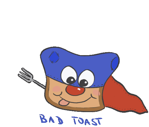 Bad Toast Stick Tongue Out Sticker - Bad Toast Stick Tongue Out Cape Stickers