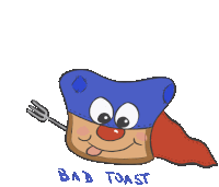 Bad Toast Stick Tongue Out Sticker - Bad Toast Stick Tongue Out Cape Stickers