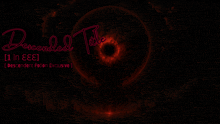a dark background with the words descended title written on it
