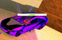 a purple car in a video game has a loading bar above it