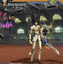 a video game shows a character named bruno bucciarati