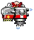 sonic the hedgehog is flying through the air with a bomb attached to him .