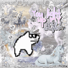 a picture of a unicorn with the words you light up my life written on it