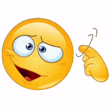 a cartoon smiley face is holding a needle in its hand
