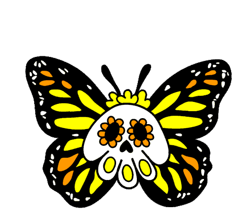 Skull Butterfly Sticker - Skull Butterfly Calavera Stickers