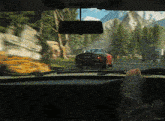 a red car is driving down a road with the word kepler on the steering wheel