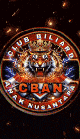 a logo for club billiard anak nusantara with a tiger