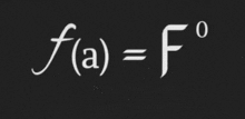 f ( a ) = f ° written on a black board