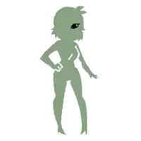 a silhouette of a woman with a big eye