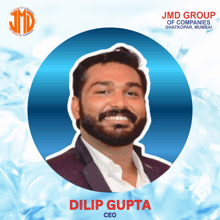 a picture of a man with the name dilip gupta on the bottom