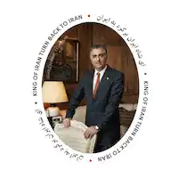 a picture of a man in a suit and tie with the words king of iran turn back to iran on the bottom