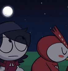 a cartoon character with the letter a on their shirt is standing next to another character