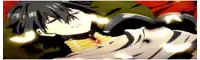 a black haired anime character is sleeping on a bed