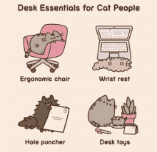 Desk Cat GIF - Desk Cat Pusheen GIFs