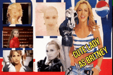 a collage of pictures of britney spears with the words cute lady as britney on the bottom