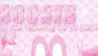 a pink background with hearts and the words boosts