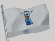 a flag with a can of pepsi and the word pepsi on it