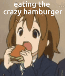 Kon Crazy Hamburger GIF - Kon Crazy Hamburger Yui Hirasawa GIFs