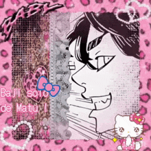 a picture of a man with a hello kitty on the bottom