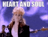 a woman singing a song with the words heart and soul