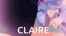 a cartoon drawing of a girl with the name claire on the bottom