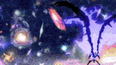 a painting of a galaxy with a dragon in the center