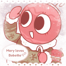 merry loves bobette is written on the bottom of this cartoon