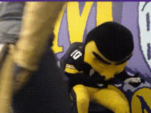 a mascot with the number 10 on it