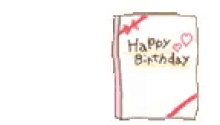 a happy birthday greeting card with a cake and candles on it .