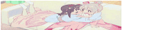 two anime girls are hugging each other while laying on a couch .