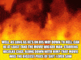 a poster that says well as long as he 's on his way down to hell can heat least take the movie wicker man
