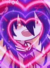a drawing of a girl with a heart surrounding her