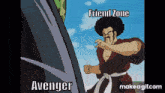 a cartoon of a man with the words friend zone avenger