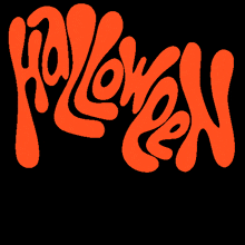 a black background with orange letters that spell out the word halloween