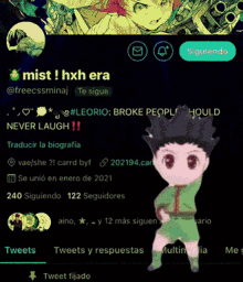 a new mist tweet with a cartoon character