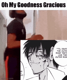 a picture of a man and a picture of a man with blood on his face