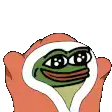 a cartoon frog wearing a santa hat and sunglasses is smiling .