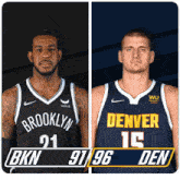 Brooklyn Nets (91) Vs. Denver Nuggets (96) Third-fourth Period Break GIF - Nba Basketball Nba 2021 GIFs