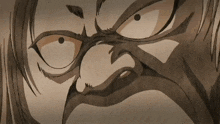 a close up of a cartoon character 's face