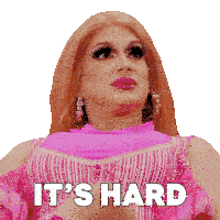 a drag queen says it 's hard in a pink dress
