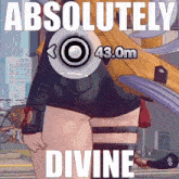 a picture of a woman with the words absolutely divine