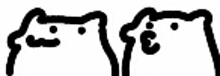 a black and white drawing of a cat and a dog .