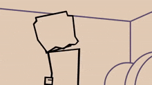 a cartoon of a man in a suit and tie standing in a corner .