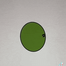 a cartoon drawing of a green face with a big smile on it