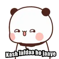 a cartoon of a panda bear with the words kash latdaa ho jaaye