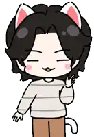 a cartoon drawing of a boy with cat ears