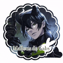 a sticker of malleus de gaby with horns